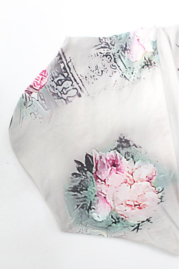 Floral Print Cami Top Side Slit Skirt Set