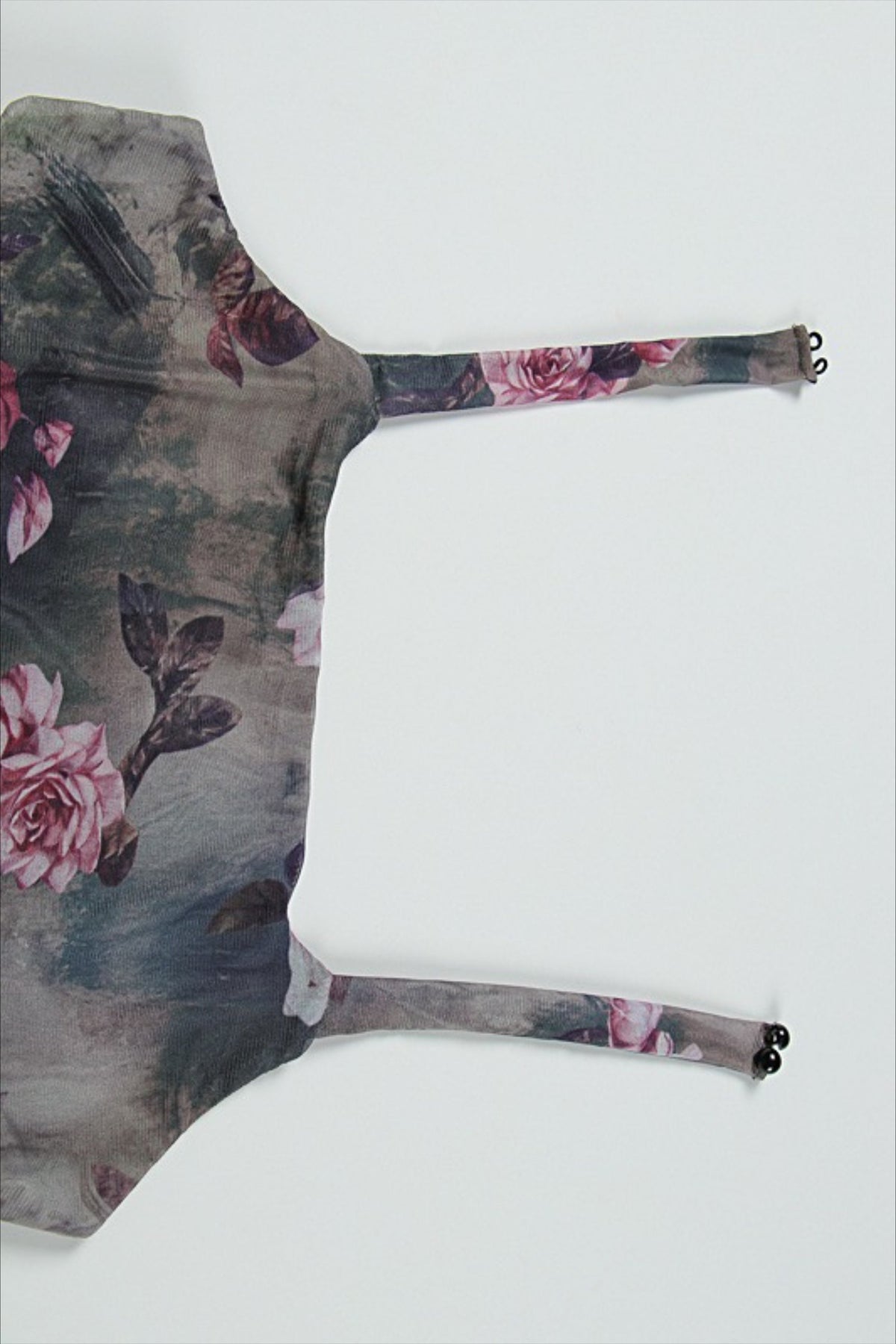 Halter Strapless Printed Mesh Maxi Floral Dress
