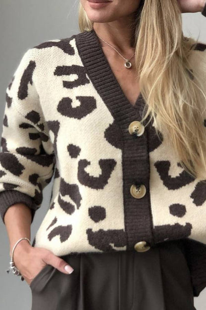 Soft Thick Leopard Knit Sweater Top