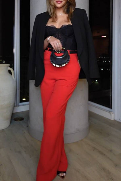 Black tailored suit jacket