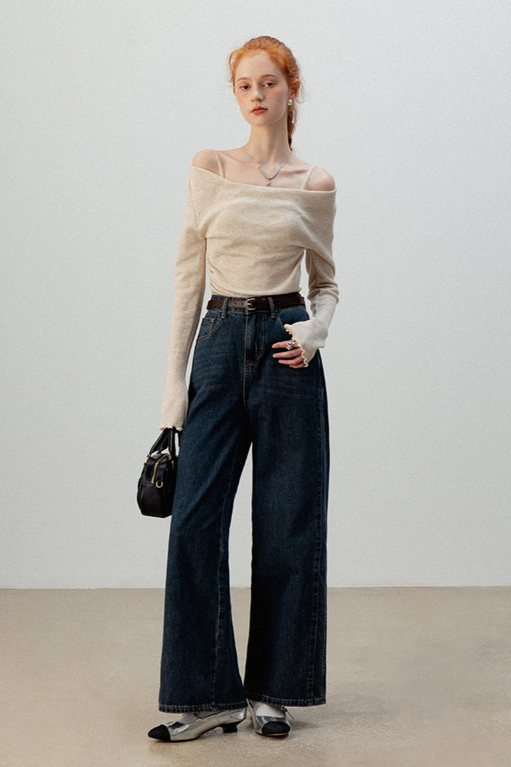 Layered Cowl Neck Knit Top