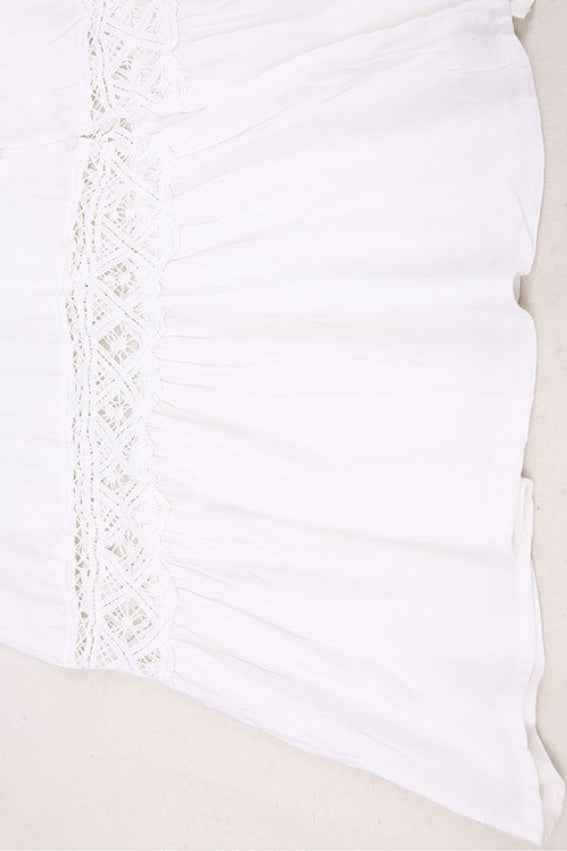 Lace Trim Sheer Flowy Boho Dress