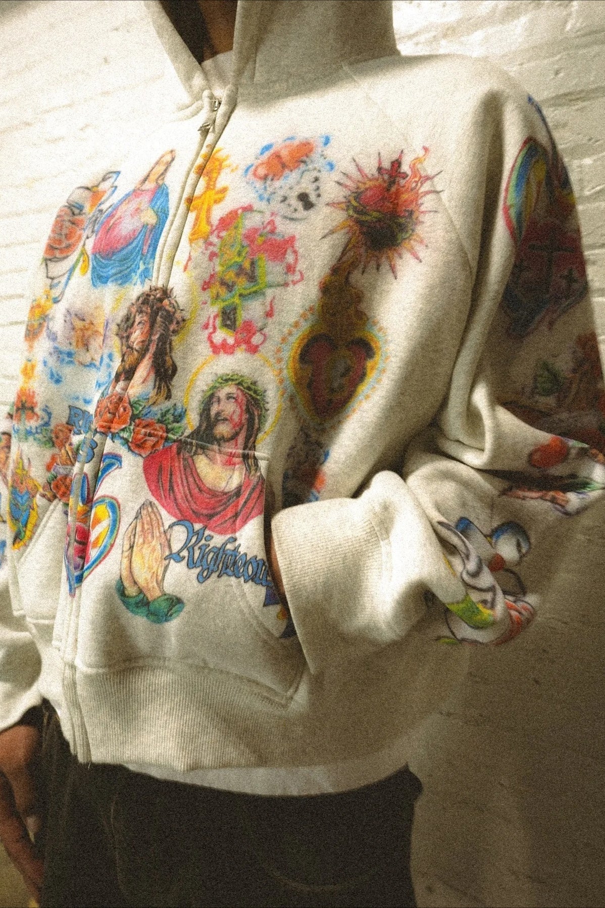 Printed Loose Rock Style Hoodie
