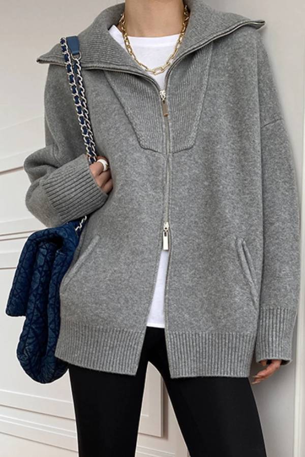 Oversized Open Collar Cardigan