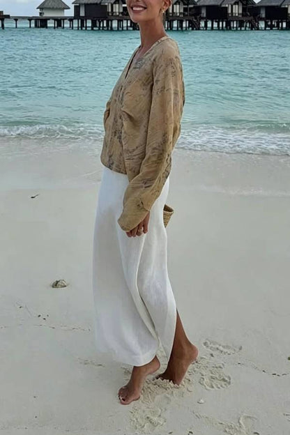 Bohemian Style Ibiza Embroidered Wide-sleeved Shirt