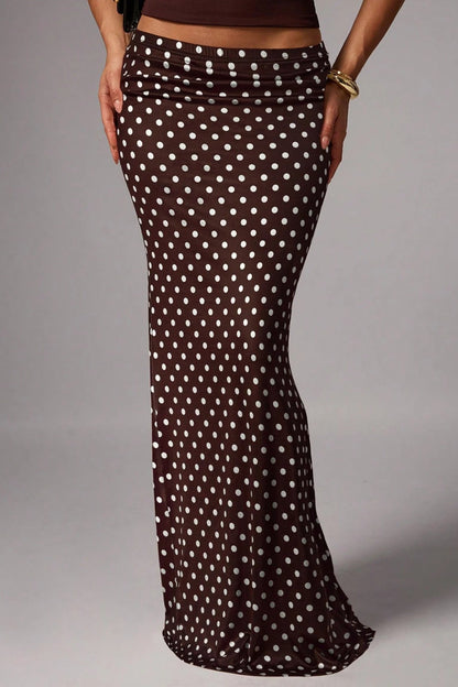 Knit Polka Dot Mermaid Hem Skirt