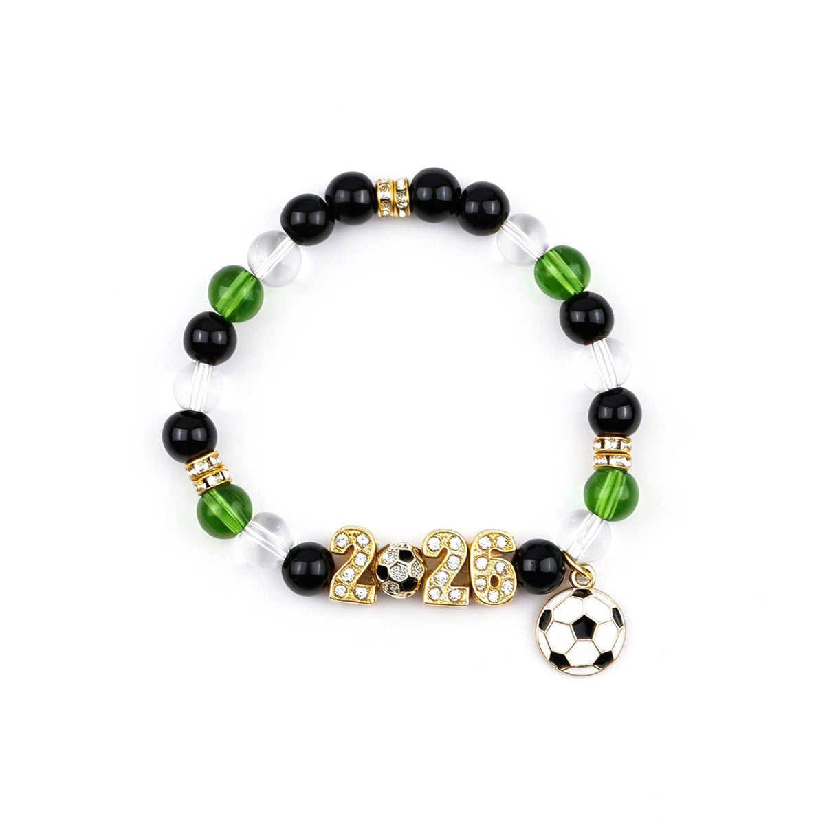 2026 USA-Canada-Mexico World Cup Crystal Beaded Fan Bracelet