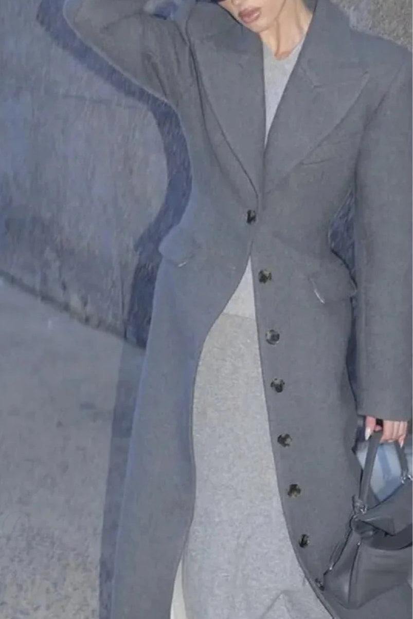 Single-Breasted Wool Coat