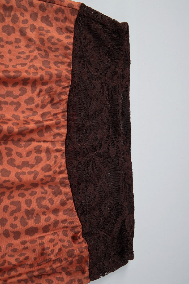 Leopard Print Hoodie Flared Pants Set