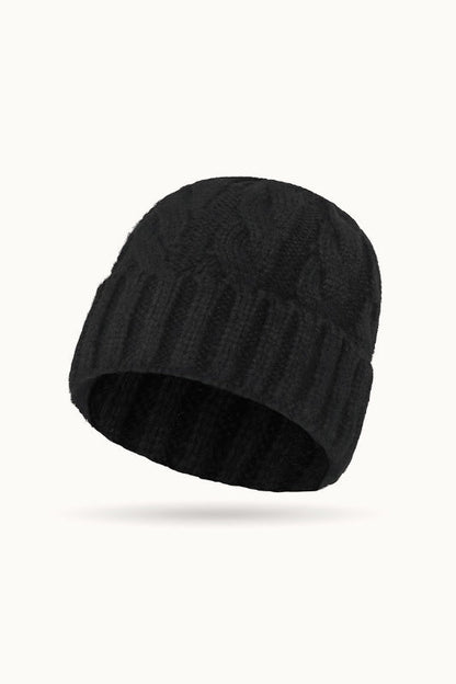 Solid Color Ribbed Ponytail Beanie Hat