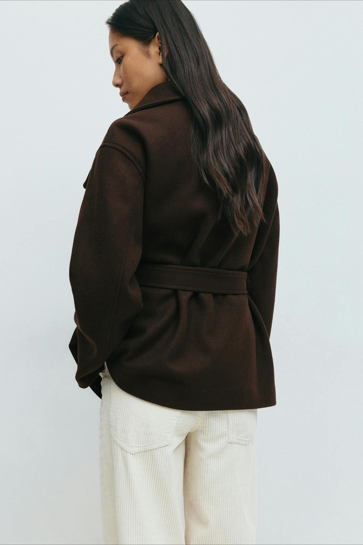 Structured Double Faced Wool Midi Coat