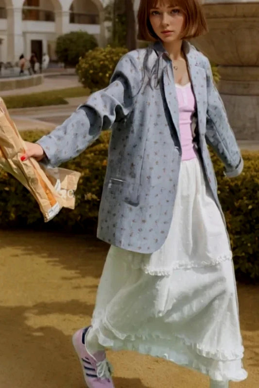 Floral Vintage Long Blazer