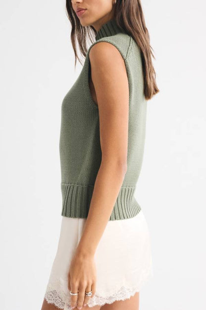 Mockneck Sweater Shell Top