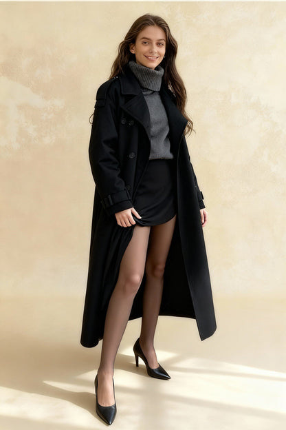 Thicken Double Button Lapel Coat