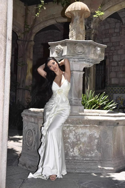 Elegant Slip Backless Maxi Birthday Dress