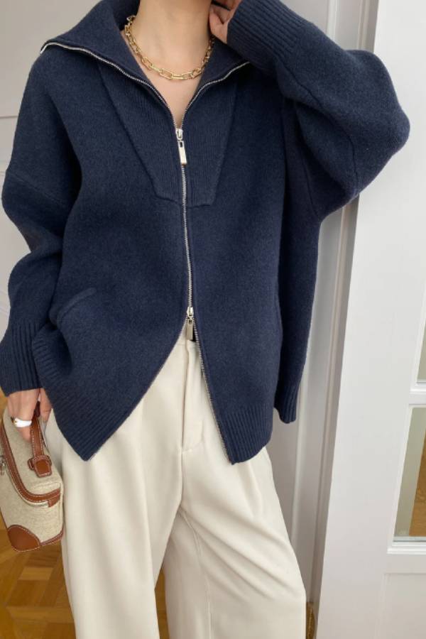 Oversized Open Collar Cardigan