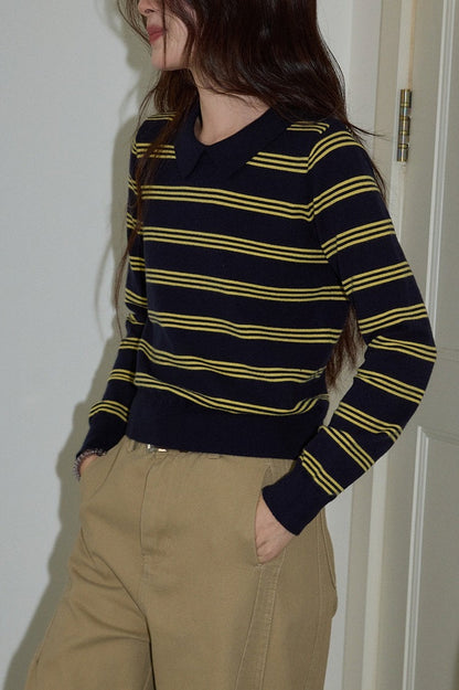 Relaxed Fit Striped Knit Top