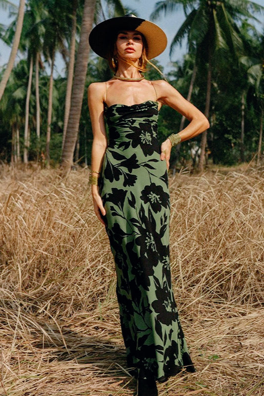 Floral Backless Slip Dress