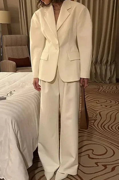 Turn Down Collar Casual Blazer