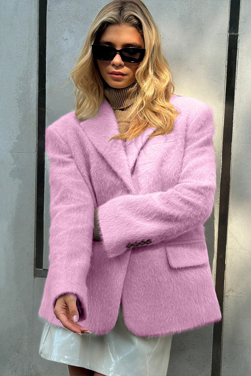 Soft Pile Notch Collar Coat
