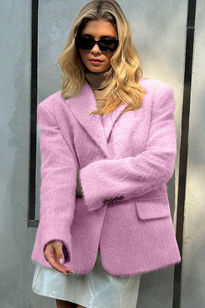 Soft Pile Notch Collar Coat