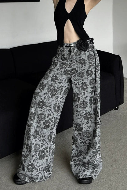 Vintage Floral Straight Leg Jeans