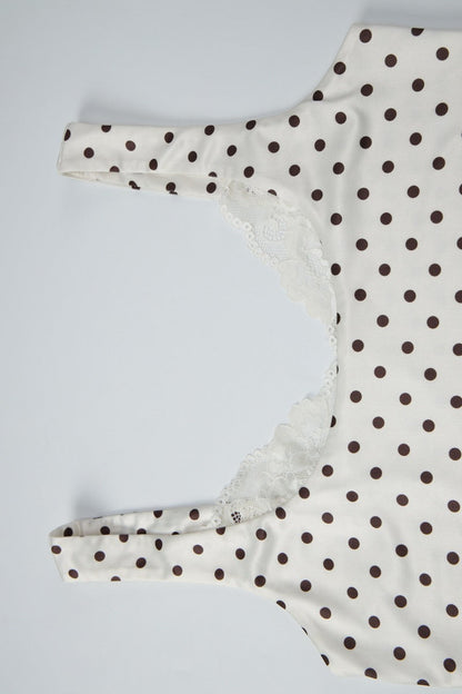 Polka Dot Lace Trim Slim Cami