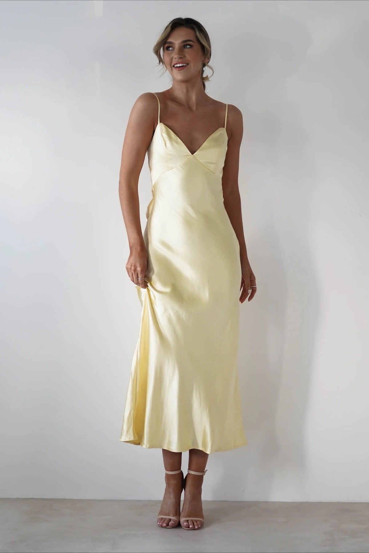 Satin Backless Tie Party Dress