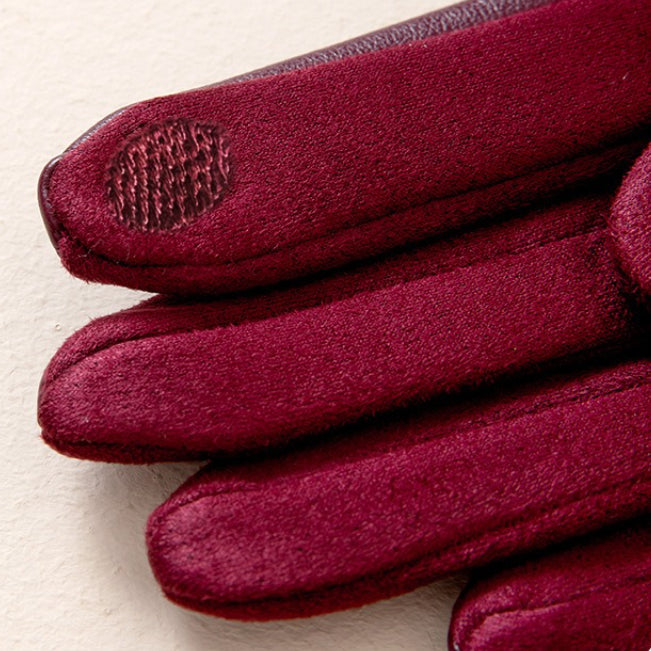 Touchscreen Suede Lined Leather Gloves