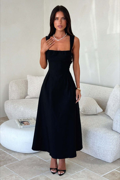 Waist Cinched Strap Vacation Dress