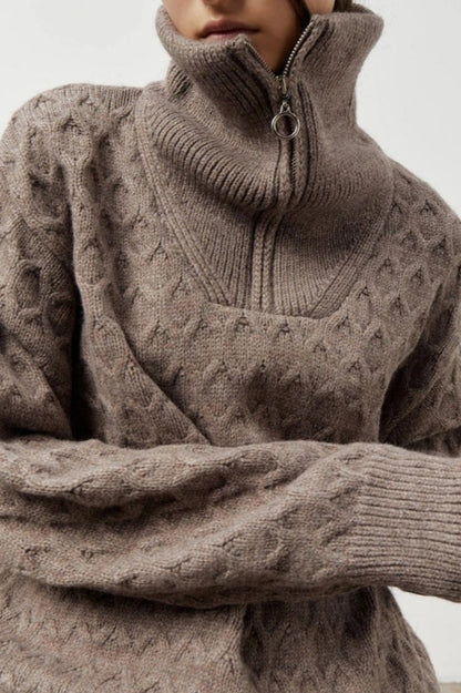 Chunky Knit Half Zip Sweater