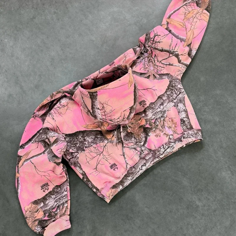 Retro Camouflage Zip Hoodie