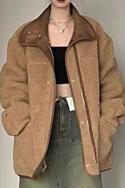 Thickened Stand Collar Quilted Coat
