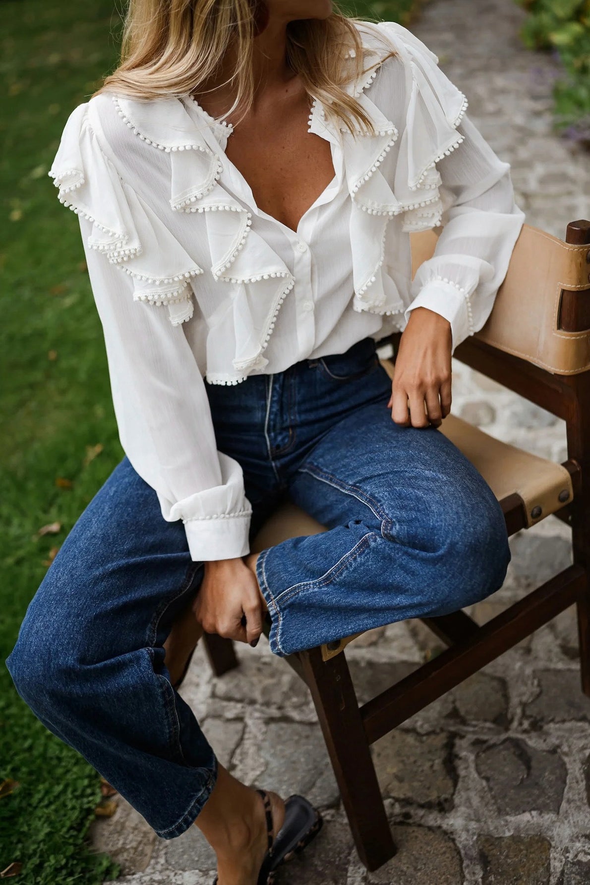 Elegant Vacation Unique Design Casual Blouse