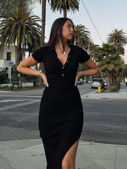Solid Color Sleeveless Midi Dress