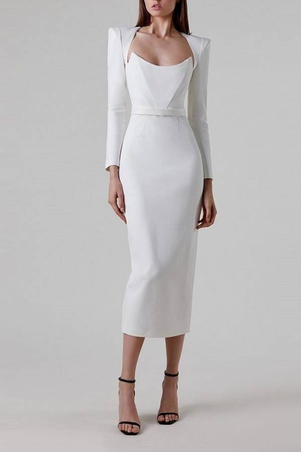Hollowed-out, form-fitting evening dress