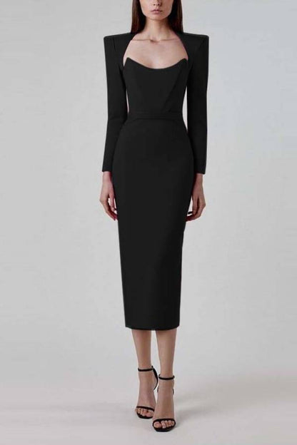 Hollowed-out, form-fitting evening dress