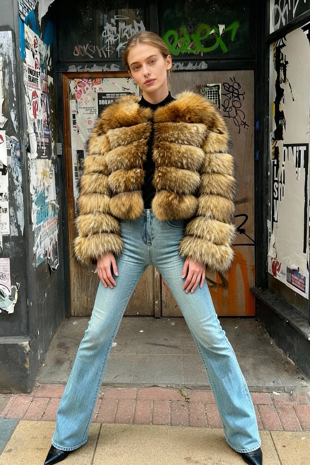 Raccoon Fur Thick Luxury Winter Coat