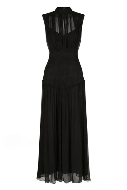 Remarkable Moment High Trendy Neck Maxi Dress