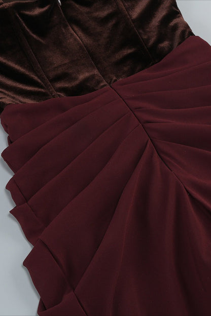 Elegant Strap Backless Mesh Patchwork Slim Prom Dress