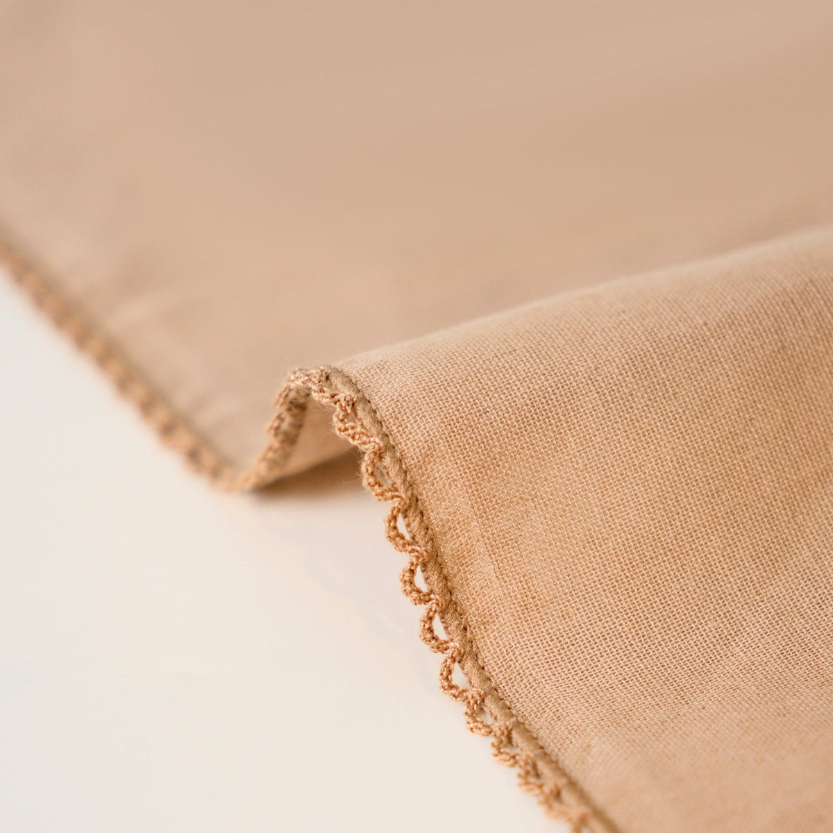Minimal Cotton Double Layer Ruffle Trim Square Scarf