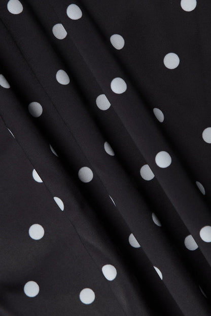 Polka Dot Lace Trim Backless Cami Mini Dress