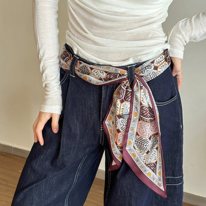 Paisley Long Ribbon Retro Neck Waist Scarf