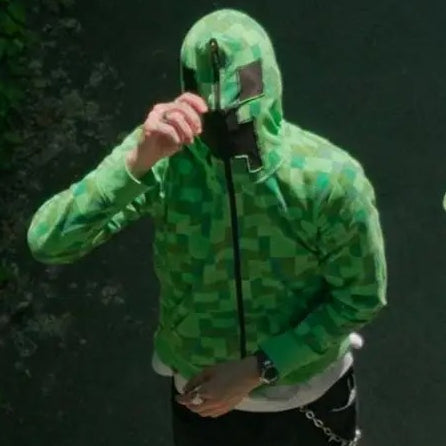 Graphic Zip Up Oversized Hoodie