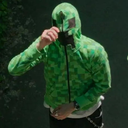 Graphic Zip Up Oversized Hoodie