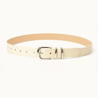 Minimal Textured Double Ring Buckle Waist Belt