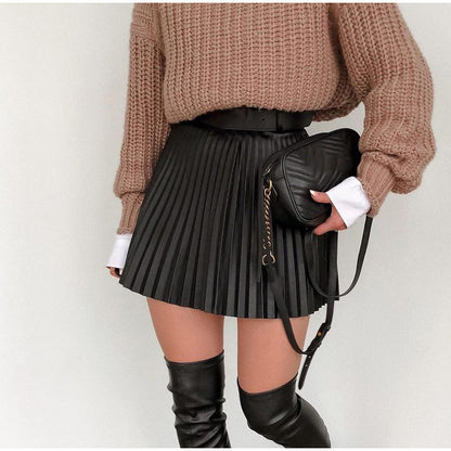 Amy Fashion - Chic High Waisted A-line Mini Fashion Skirt