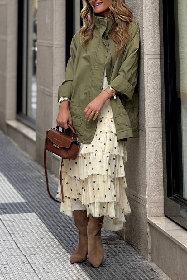 Polka Dot Ruffle Tiered Sleeveless Midi Dress