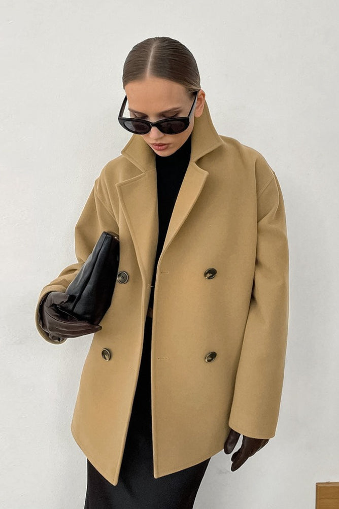 Heavyweight Brown Wool Blend Coat