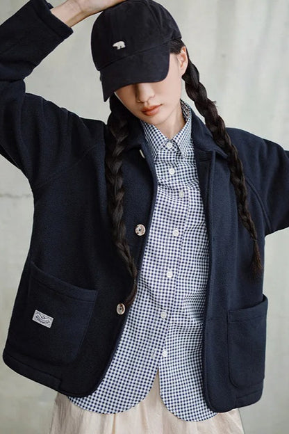 Polar Fleece Lapel Winter Jacket
